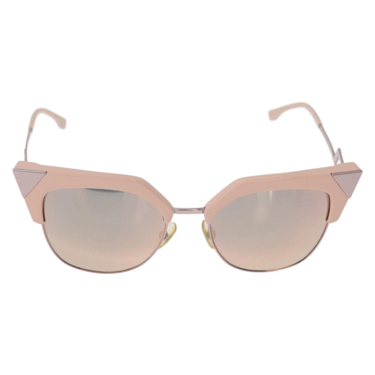 FENDI Sunglasses metal Pink Auth AMZ039A