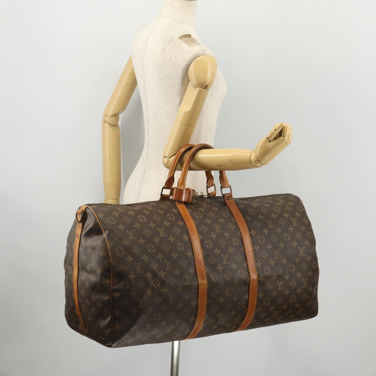 LOUIS VUITTON Monogram Keepall Bandouliere 60 Boston Bag M41412 LV Auth AMZ045