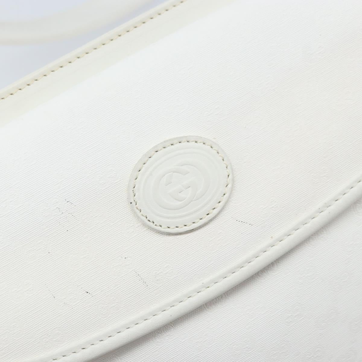 GUCCI Micro GG Supreme Shoulder Bag PVC White Gold 007 115 0114 Auth AMZ052