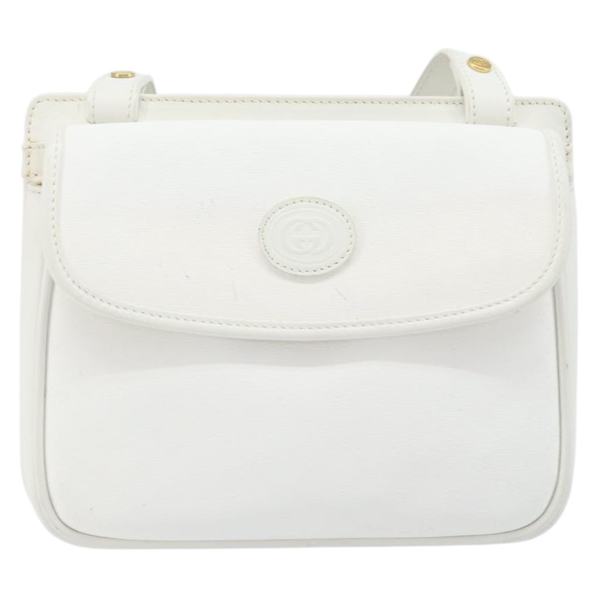 GUCCI Micro GG Supreme Shoulder Bag PVC White Gold 007 115 0114 Auth AMZ052