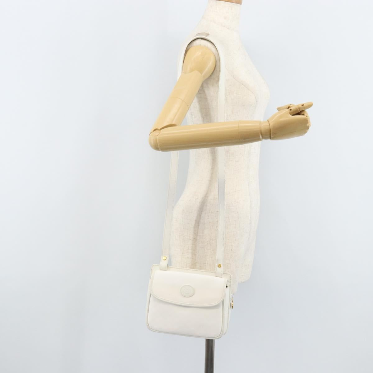 GUCCI Micro GG Supreme Shoulder Bag PVC White Gold 007 115 0114 Auth AMZ052