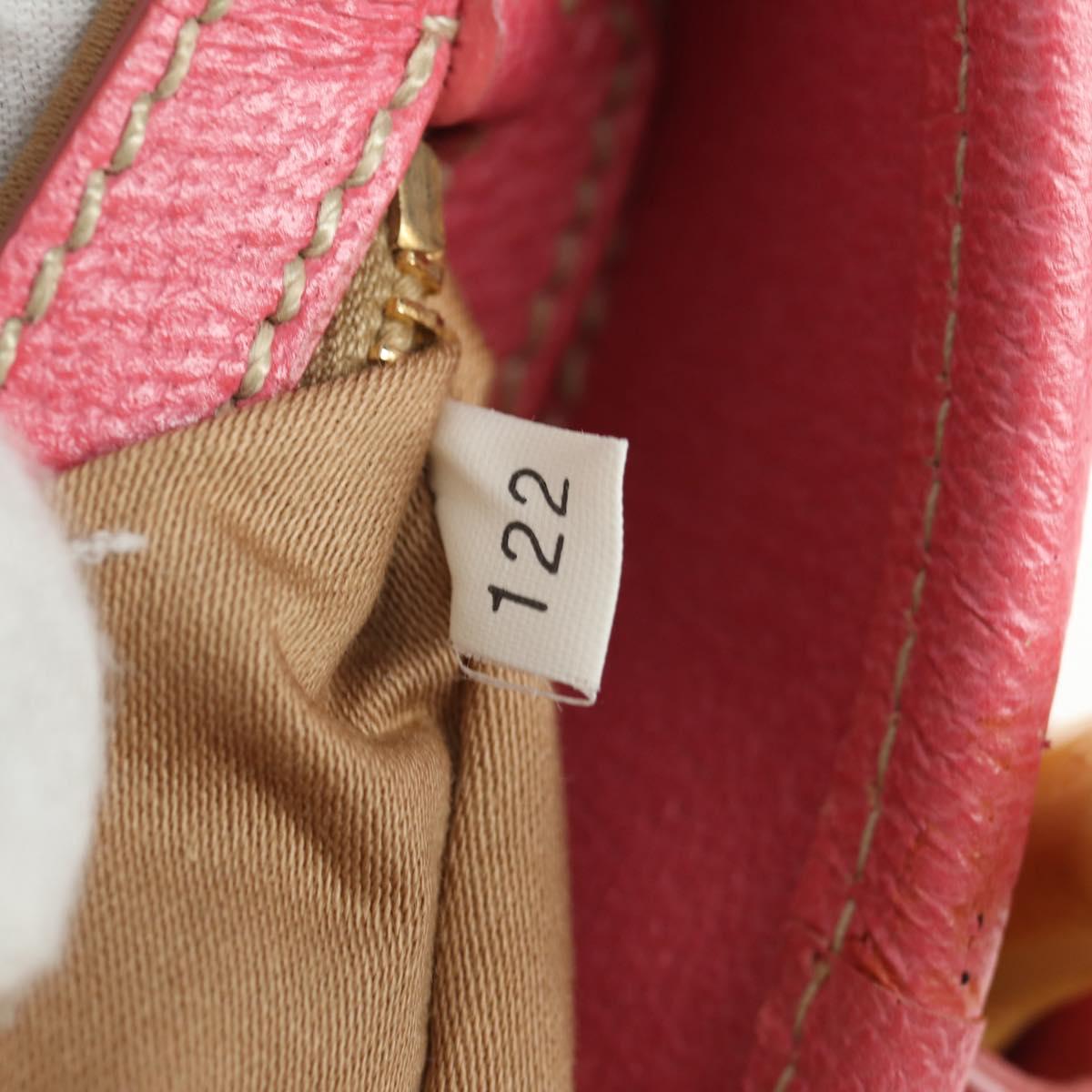 Miu Miu Tote Bag Raffia Pink Gold Auth AMZ060V