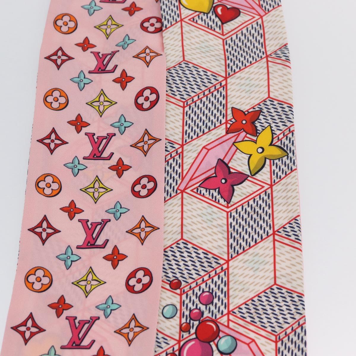 LOUIS VUITTON Bandeau Damier Pop Up Scarf Silk White M77697 LV Auth AMZ072M