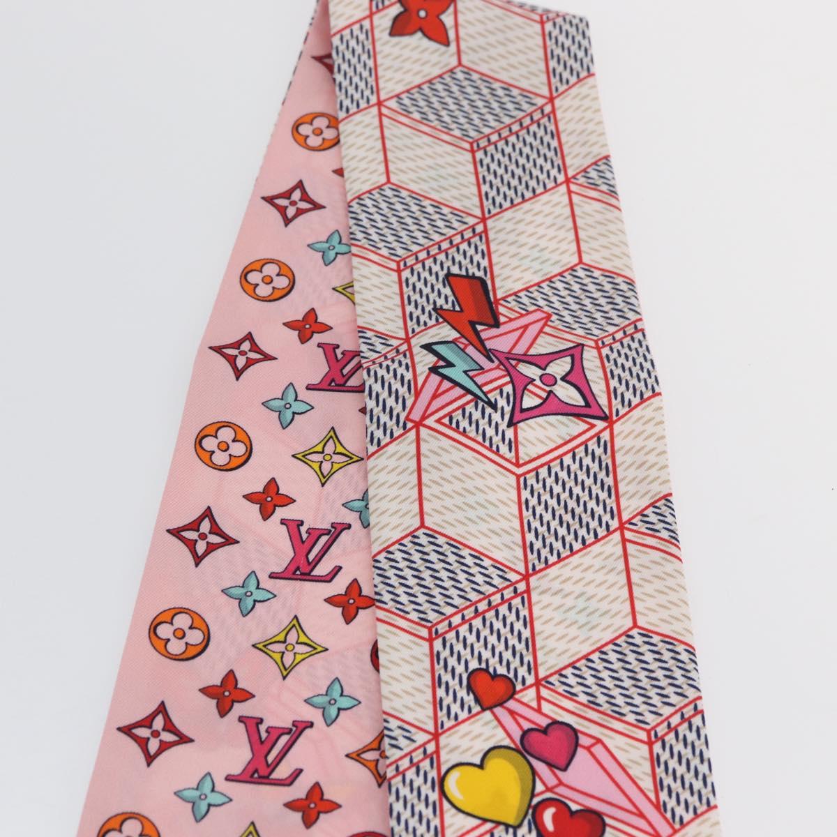 LOUIS VUITTON Bandeau Damier Pop Up Scarf Silk White M77697 LV Auth AMZ072M
