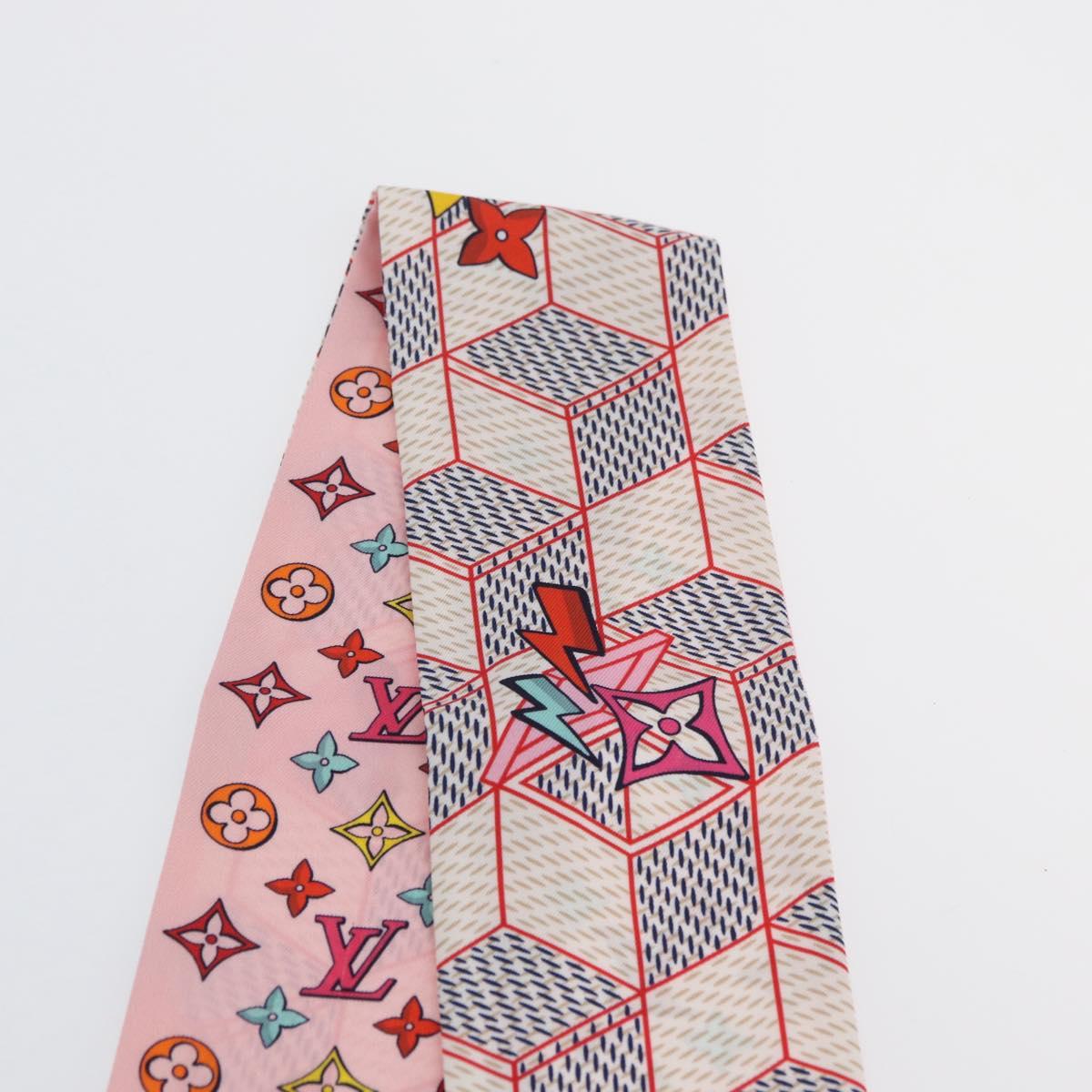 LOUIS VUITTON Bandeau Damier Pop Up Scarf Silk White M77697 LV Auth AMZ072M