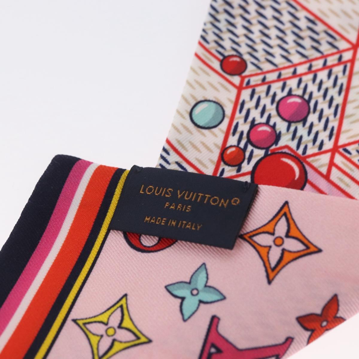 LOUIS VUITTON Bandeau Damier Pop Up Scarf Silk White M77697 LV Auth AMZ072M