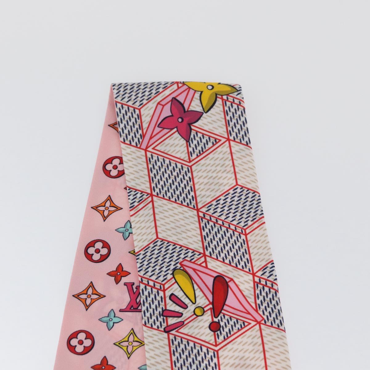 LOUIS VUITTON Bandeau Damier Pop Up Scarf Silk White M77697 LV Auth AMZ072M