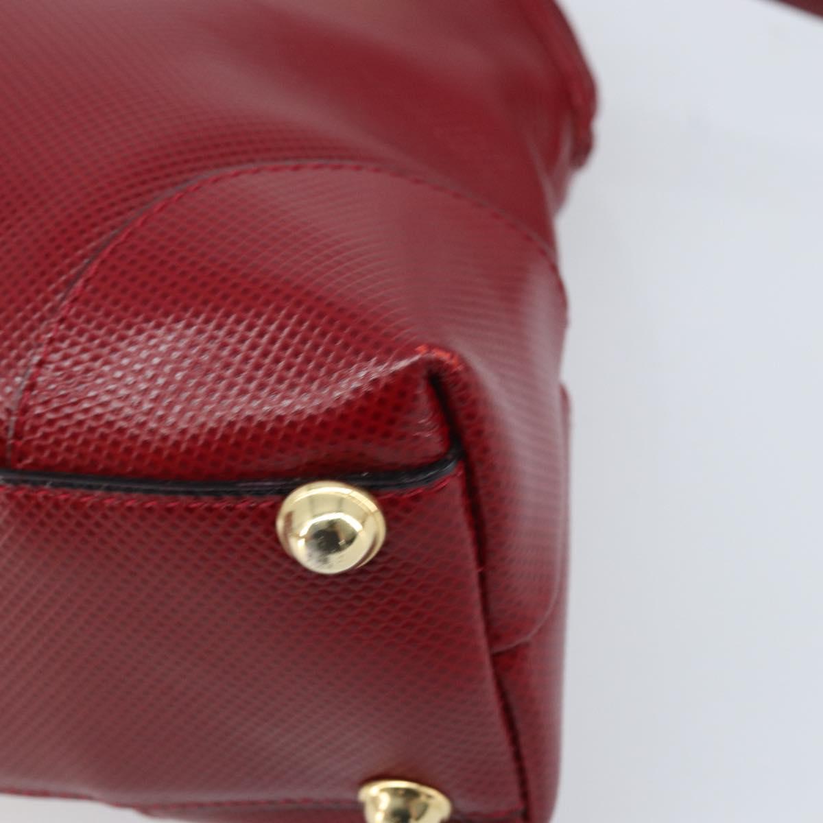 BOTTEGA VENETA Hand Bag Leather 2way Red Gold Auth AMZ081