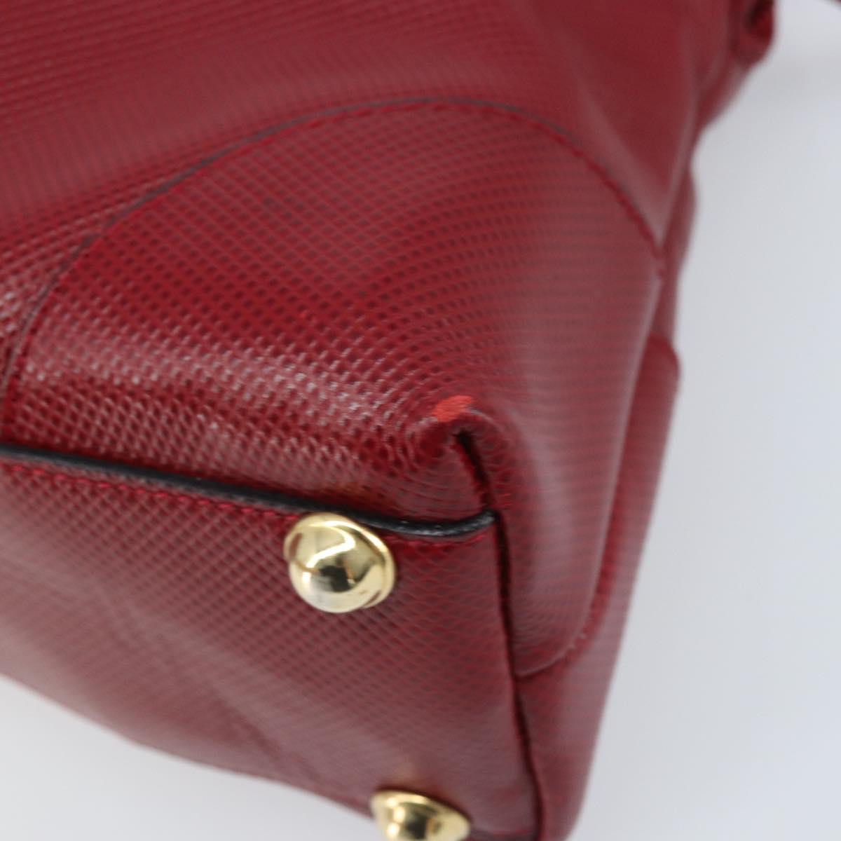 BOTTEGA VENETA Hand Bag Leather 2way Red Gold Auth AMZ081