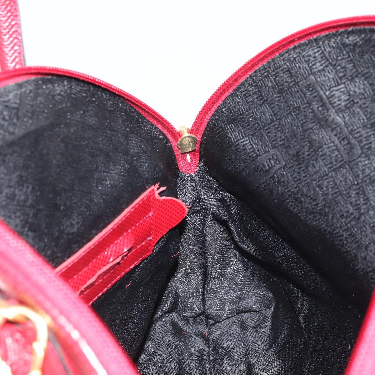 BOTTEGA VENETA Hand Bag Leather 2way Red Gold Auth AMZ081
