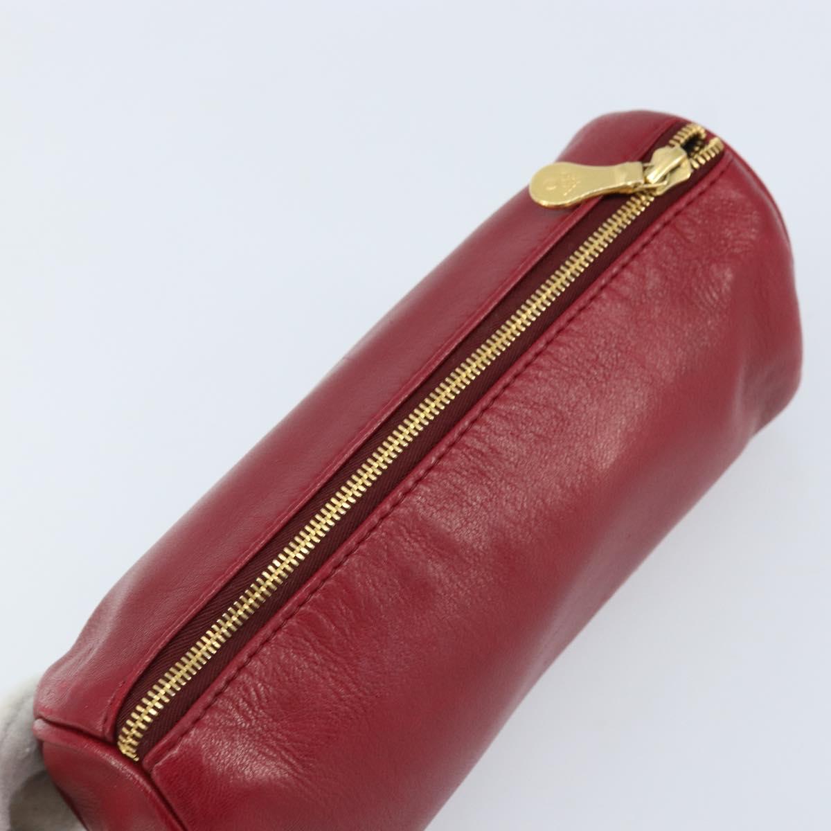 BOTTEGA VENETA Hand Bag Leather 2way Red Gold Auth AMZ081