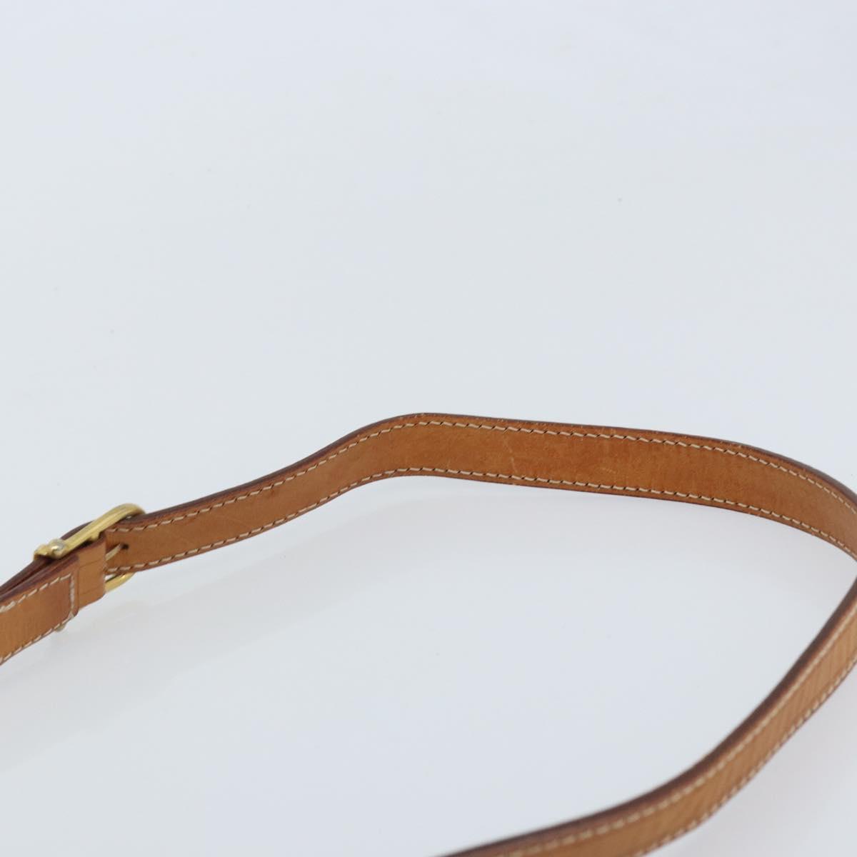 CELINE Macadam Canvas Shoulder Bag PVC Leather Brown Gold Auth AMZ082A