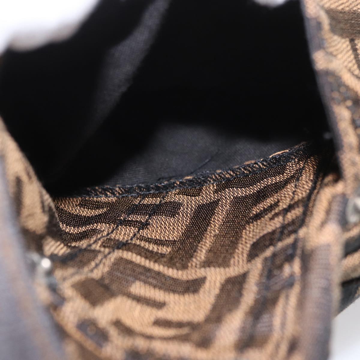 FENDI Zucca Canvas Pants 40 Black Brown Auth AMZ085M