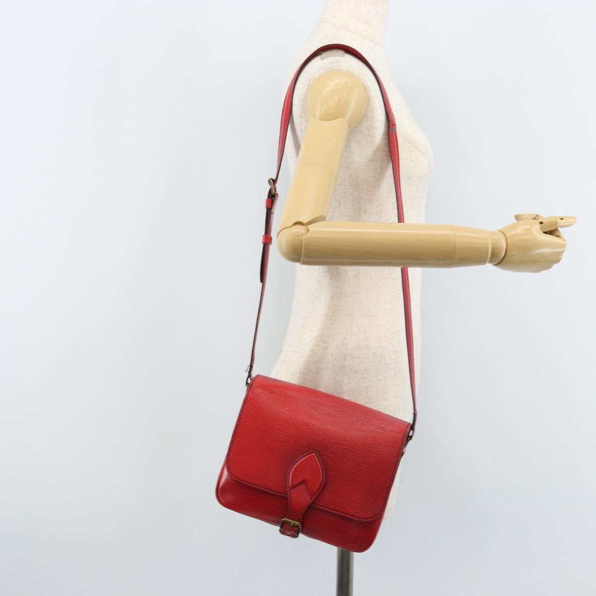 LOUIS VUITTON Epi Cartesier MM Shoulder Bag Red M52247 LV Auth AMZ097