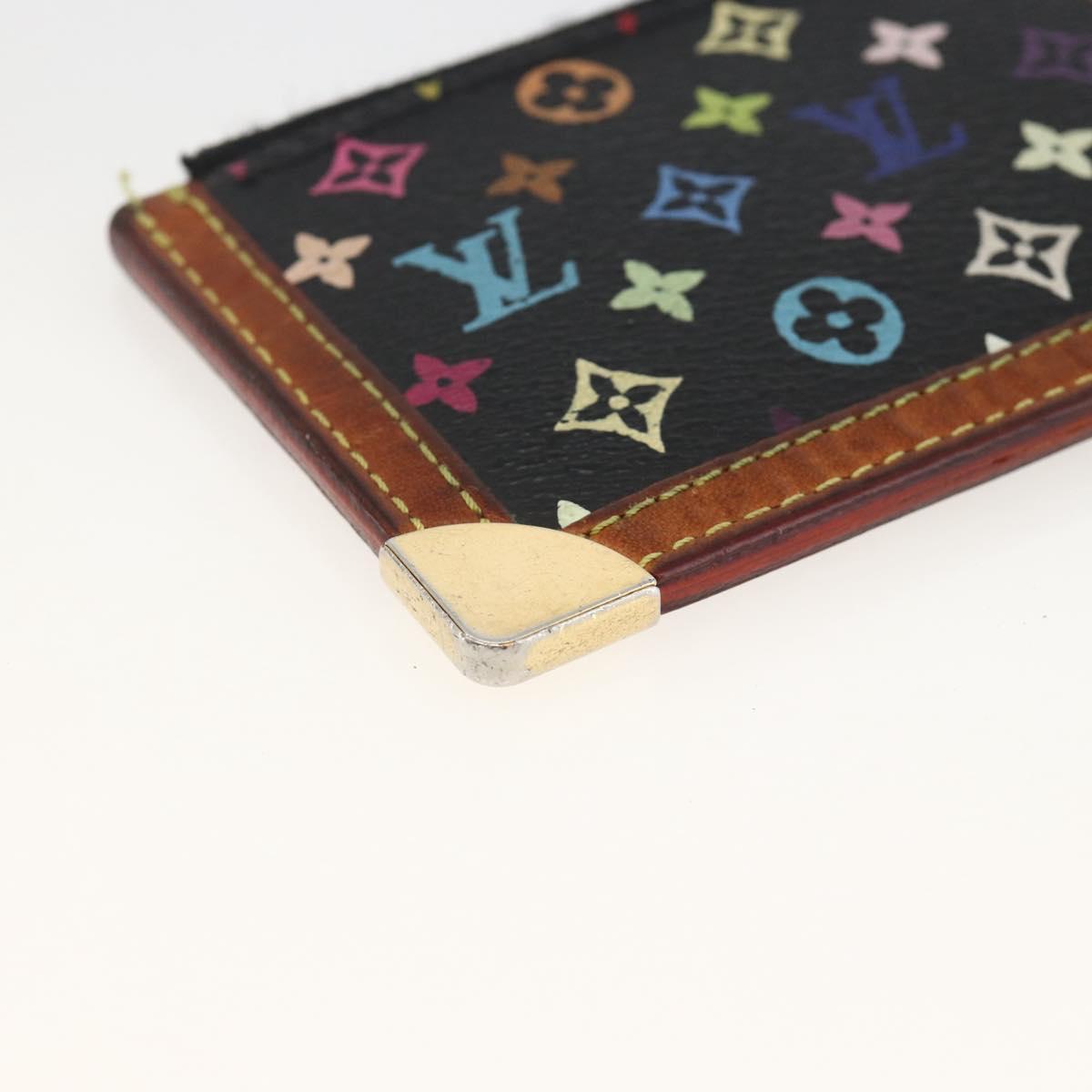 LOUIS VUITTON Multicolor Pochette Cles Coin Purse Black M13664 LV Auth AMZ107