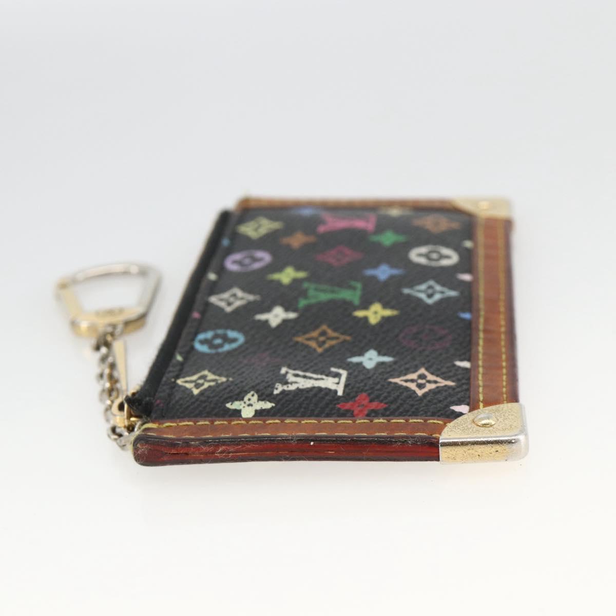 LOUIS VUITTON Multicolor Pochette Cles Coin Purse Black M13664 LV Auth AMZ107