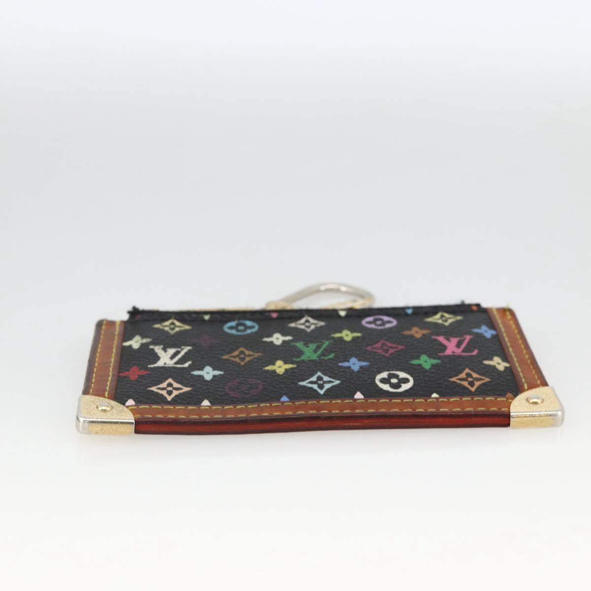 LOUIS VUITTON Multicolor Pochette Cles Coin Purse Black M13664 LV Auth AMZ107