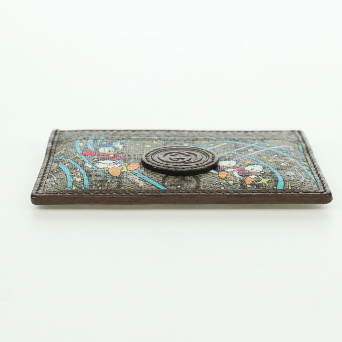 GUCCI GG Supreme GUCCIxDisney Card Case PVC Beige 647942 Auth AMZ111M