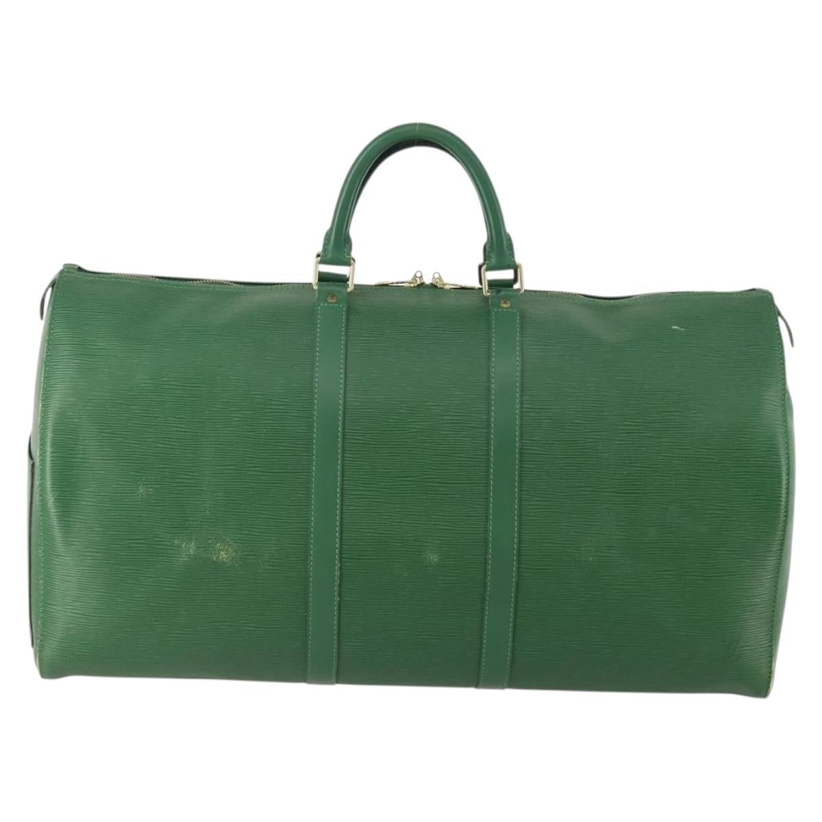 LOUIS VUITTON Epi Keepall 55 Boston Bag Green M42954 LV Auth AMZ128