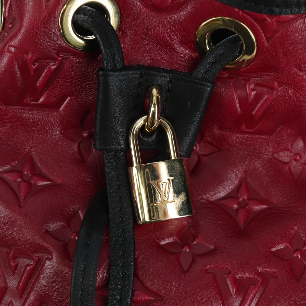 LOUIS VUITTON Monogram Noe Hiver Hand Bag Red WS7365 LV Auth AMZ134SM