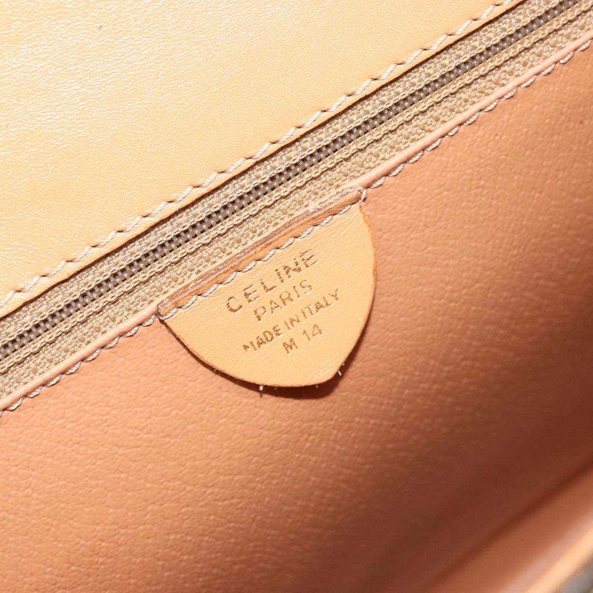 CELINE Macadam Canvas Hand Bag PVC Leather Brown Gold Auth AMZ142A