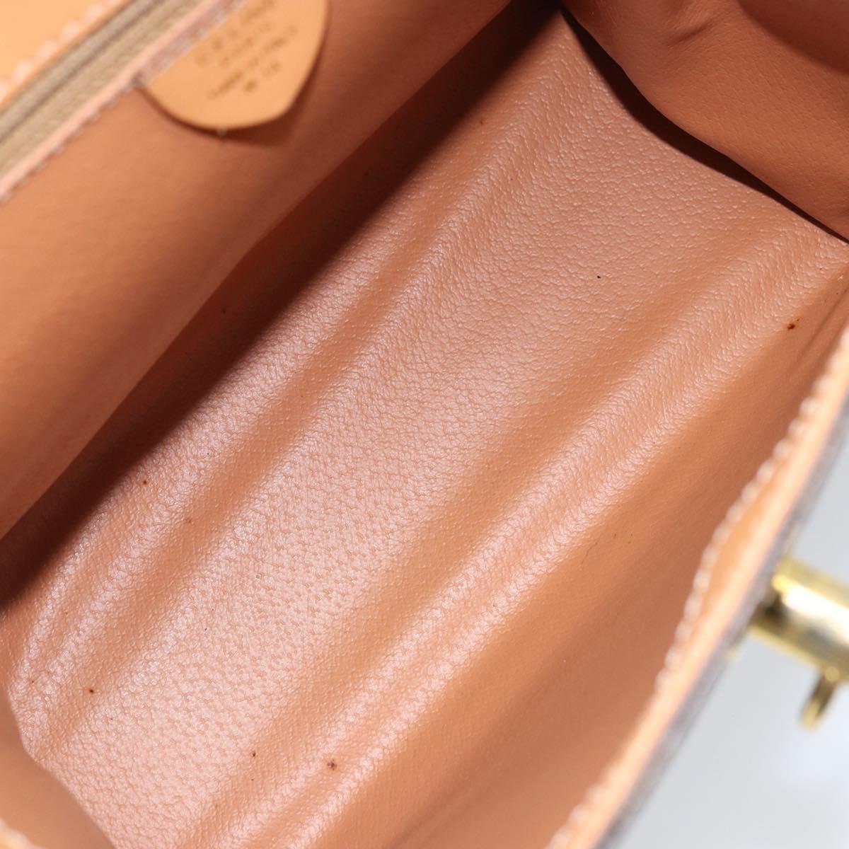 CELINE Macadam Canvas Hand Bag PVC Leather Brown Gold Auth AMZ142A