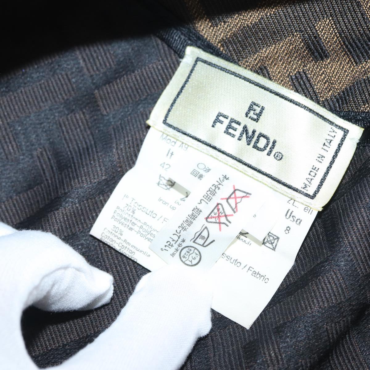 FENDI Zucca Canvas Skirt Black Brown Auth AMZ177V