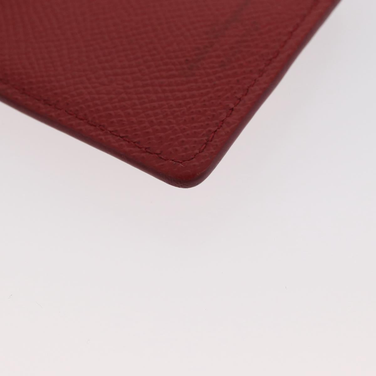 Salvatore Ferragamo Vala Neck Card Case Leather Red Gold Auth AMZ180A
