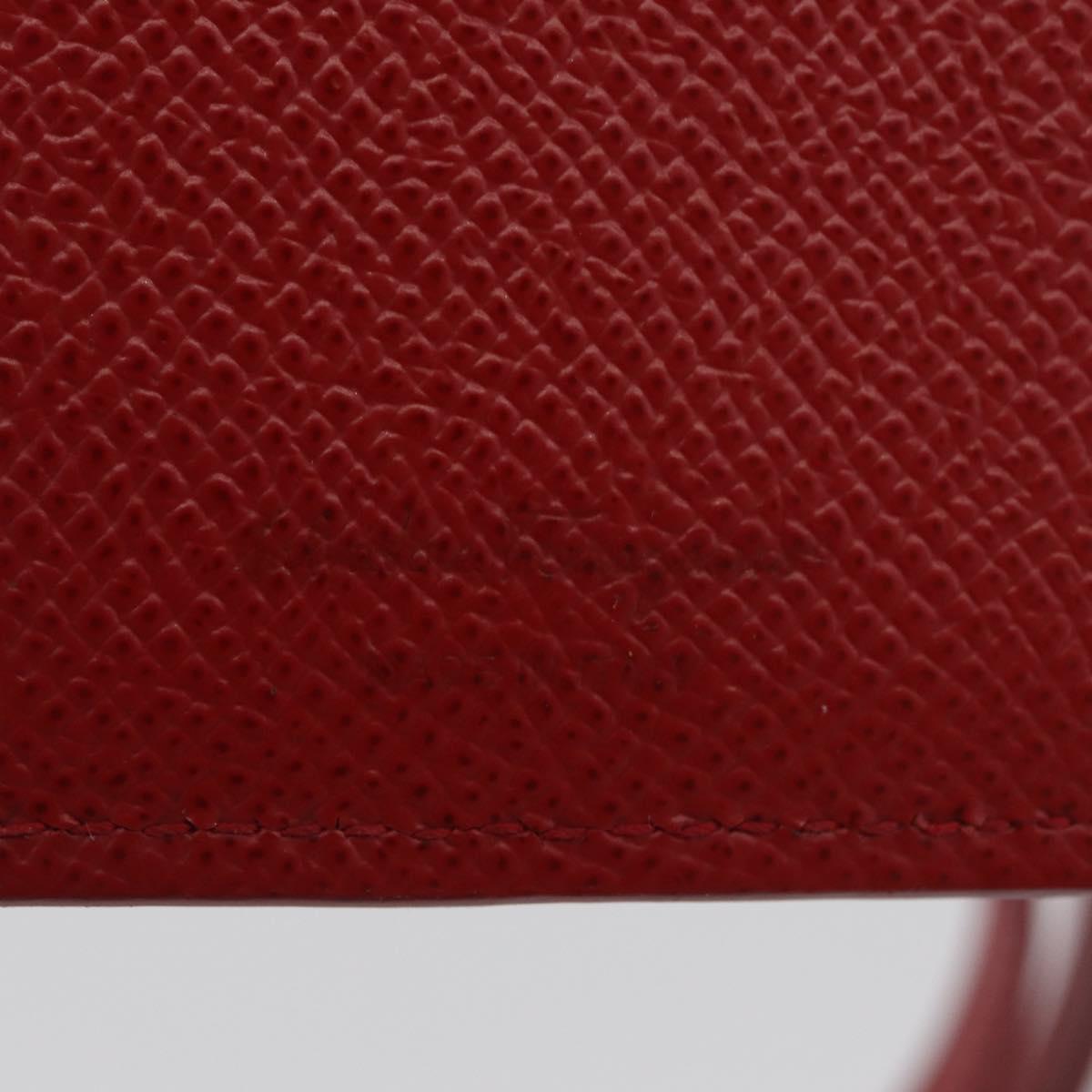 Salvatore Ferragamo Vala Neck Card Case Leather Red Gold Auth AMZ180A