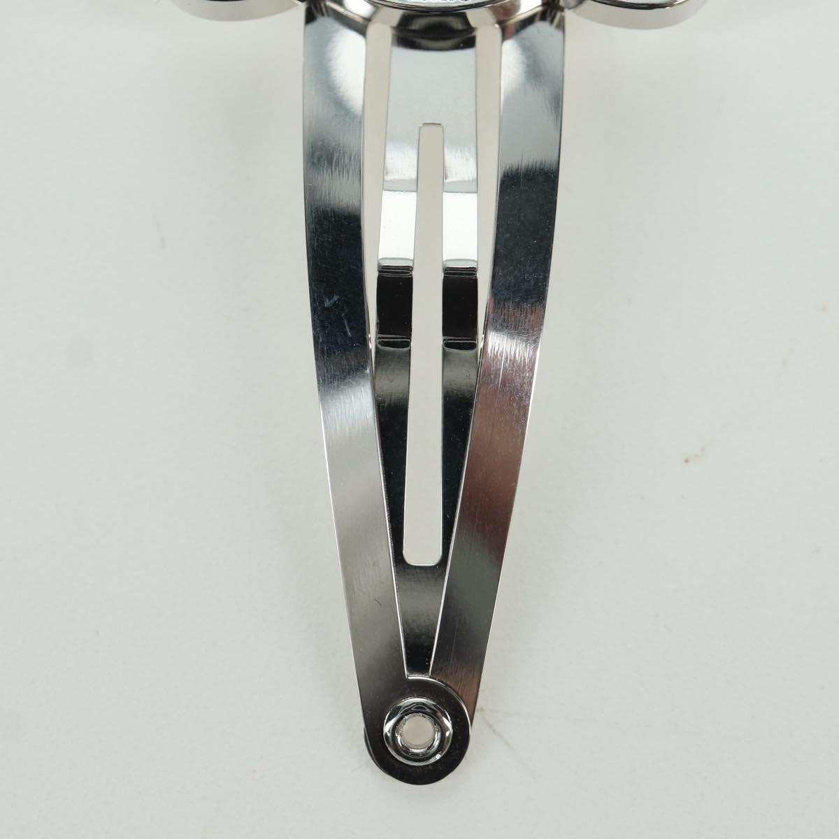 CELINE Barrette Triomphe Hair Clip metal Silver Auth AMZ181M