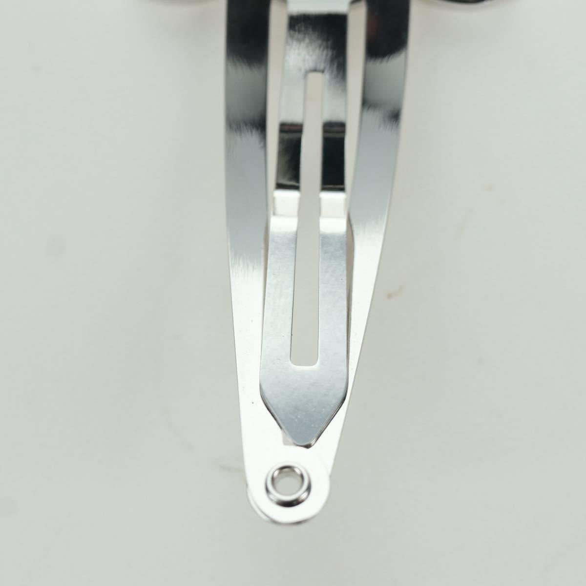 CELINE Barrette Triomphe Hair Clip metal Silver Auth AMZ181M