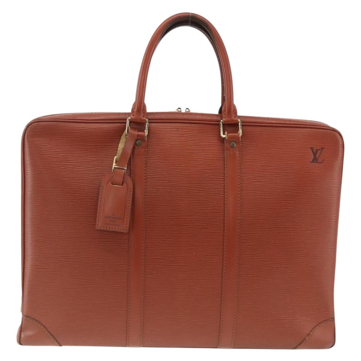 LOUIS VUITTON Epi Porte Documents Voyage Business Bag Brown M54478 Auth AMZ331