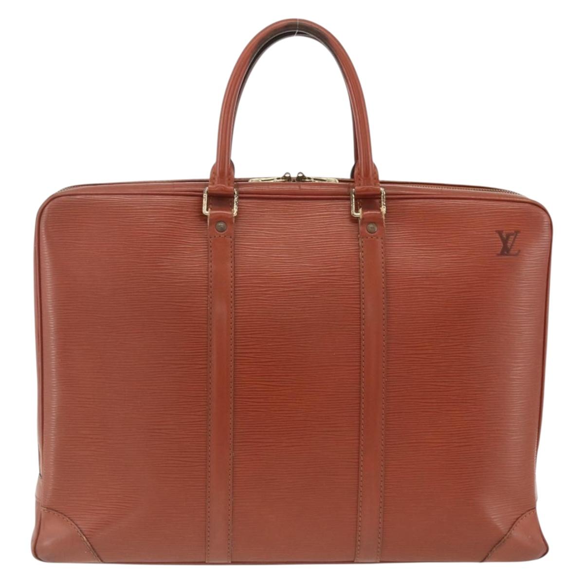 LOUIS VUITTON Epi Porte Documents Voyage Business Bag Brown M54478 Auth AMZ331