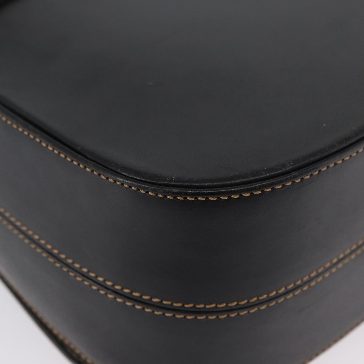 Burberrys Nova Check Shoulder Bag PVC Leather Black Gold Auth AMZ334
