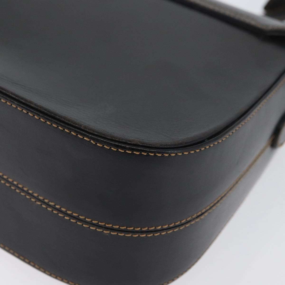 Burberrys Nova Check Shoulder Bag PVC Leather Black Gold Auth AMZ334