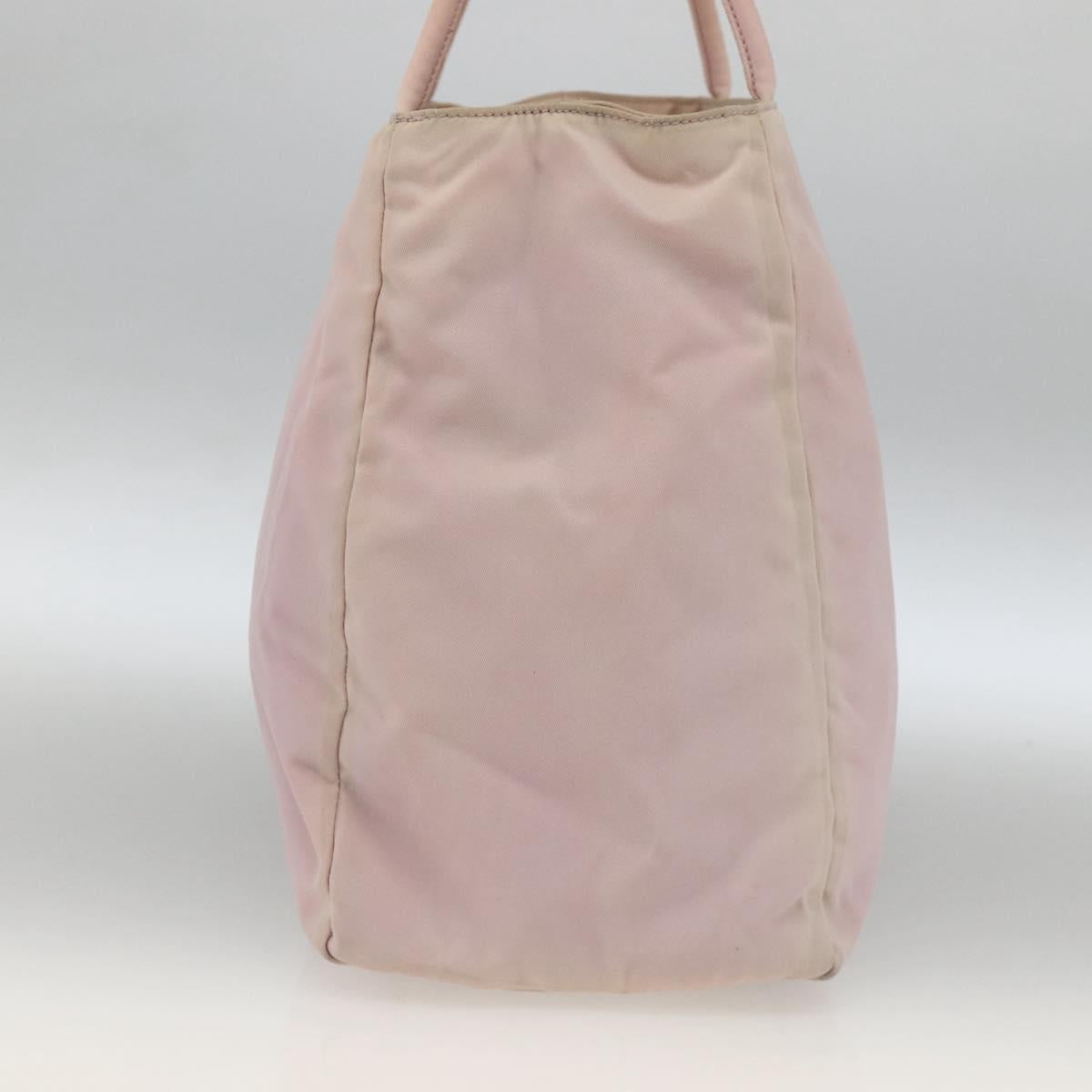 PRADA Hand Bag Nylon Pink Silver Auth AMZ341