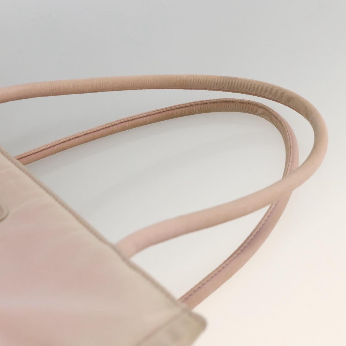 PRADA Hand Bag Nylon Pink Silver Auth AMZ341
