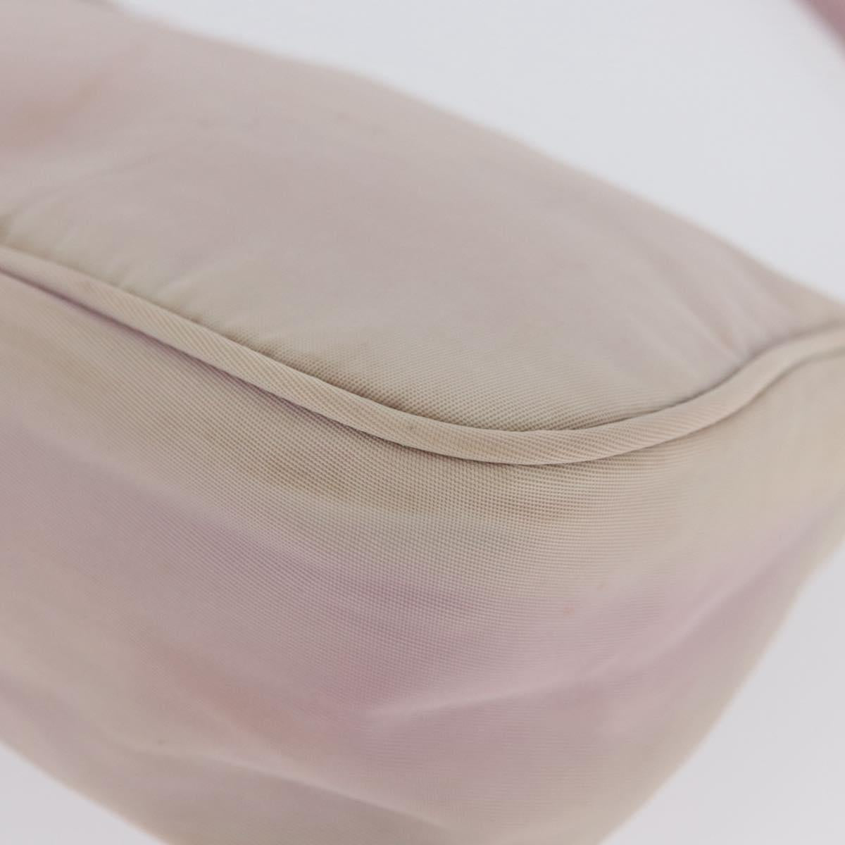 PRADA Accessory Pouch Nylon Pink Silver Auth AMZ342