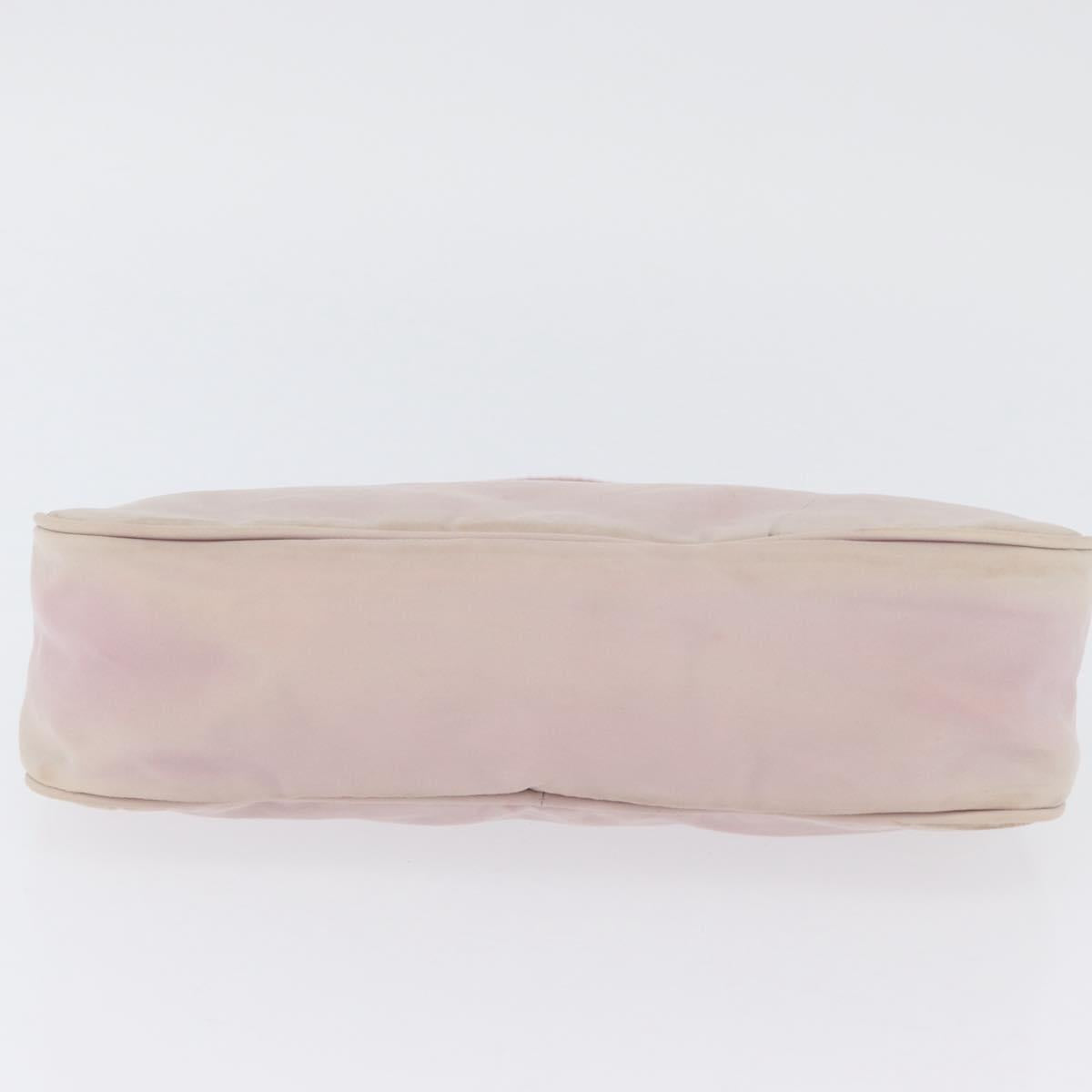 PRADA Accessory Pouch Nylon Pink Silver Auth AMZ342
