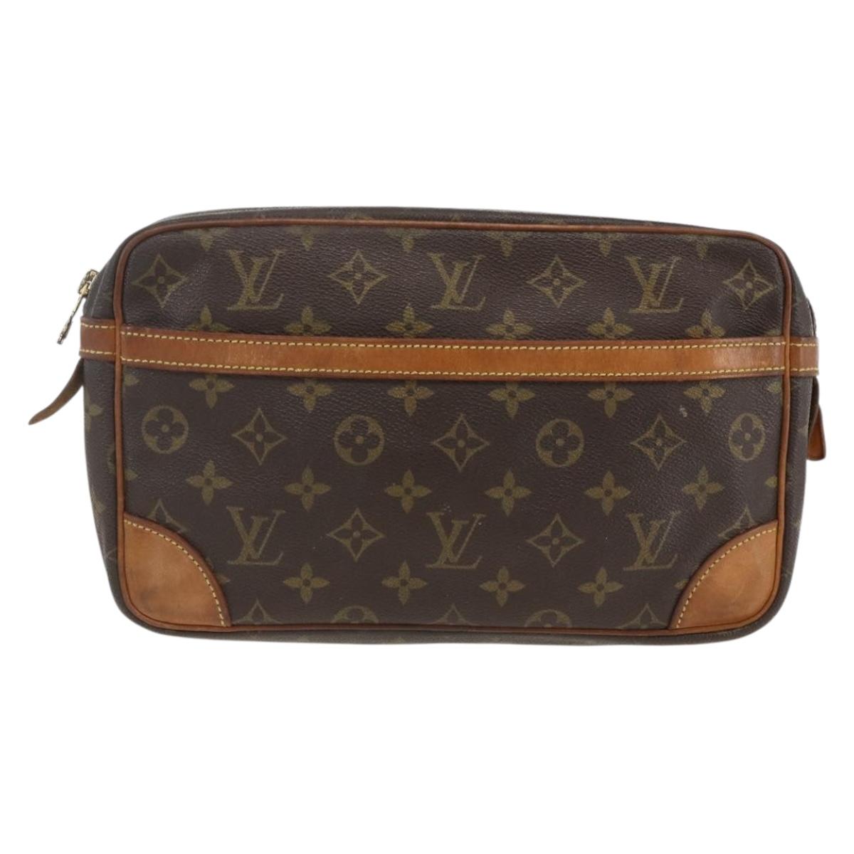 LOUIS VUITTON Monogram Compiegne 28 Clutch Bag M51845 LV Auth AMZ346