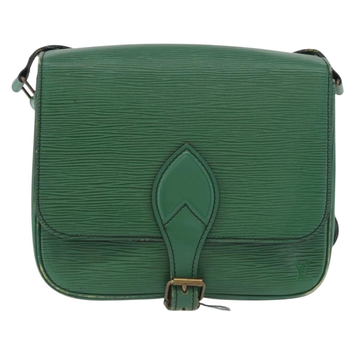 LOUIS VUITTON Epi Cartouchiere MM Shoulder Bag Green M52244 LV Auth AMZ360