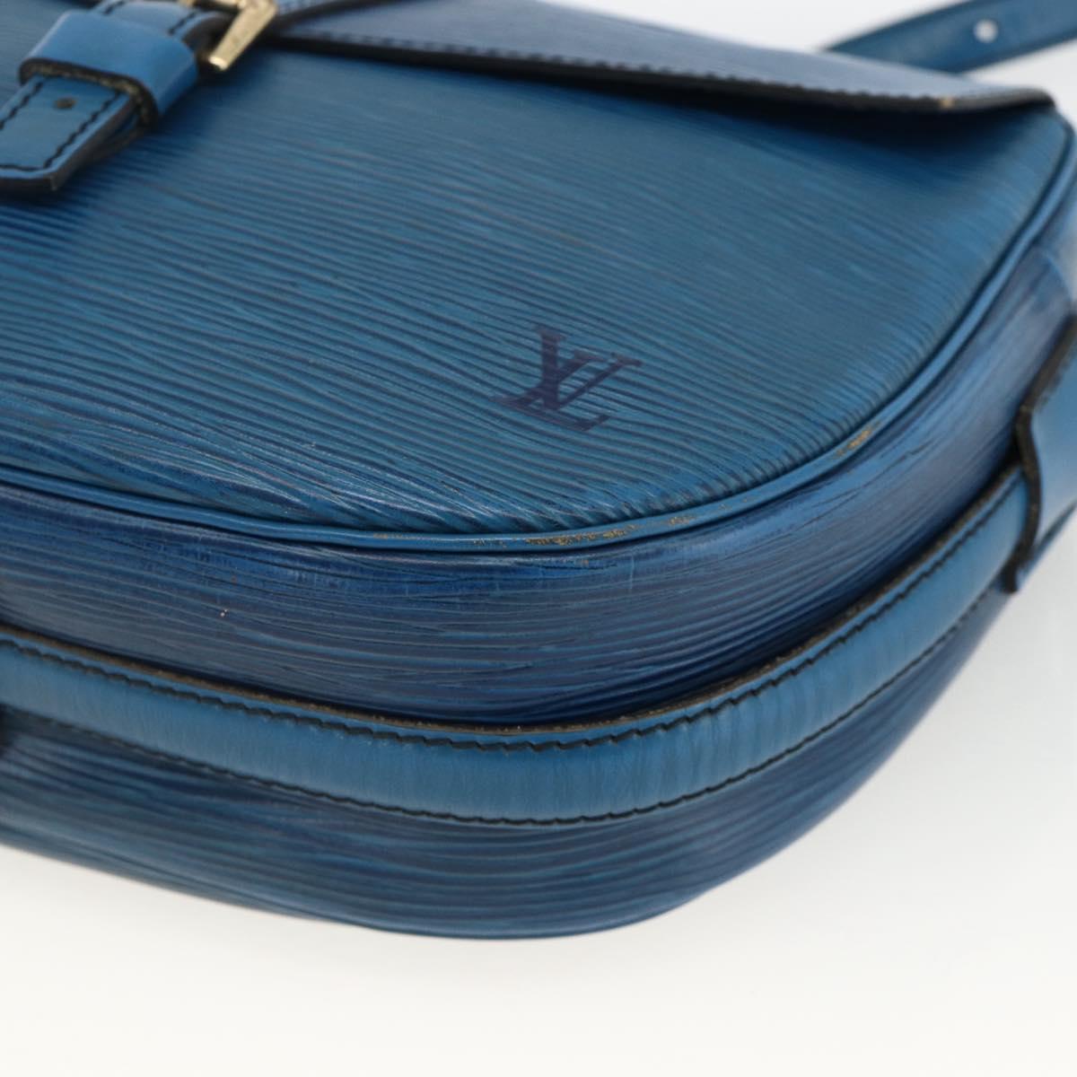 LOUIS VUITTON Epi Jeune Fille MM Shoulder Bag Toledo Blue M52155 LV Auth AMZ361