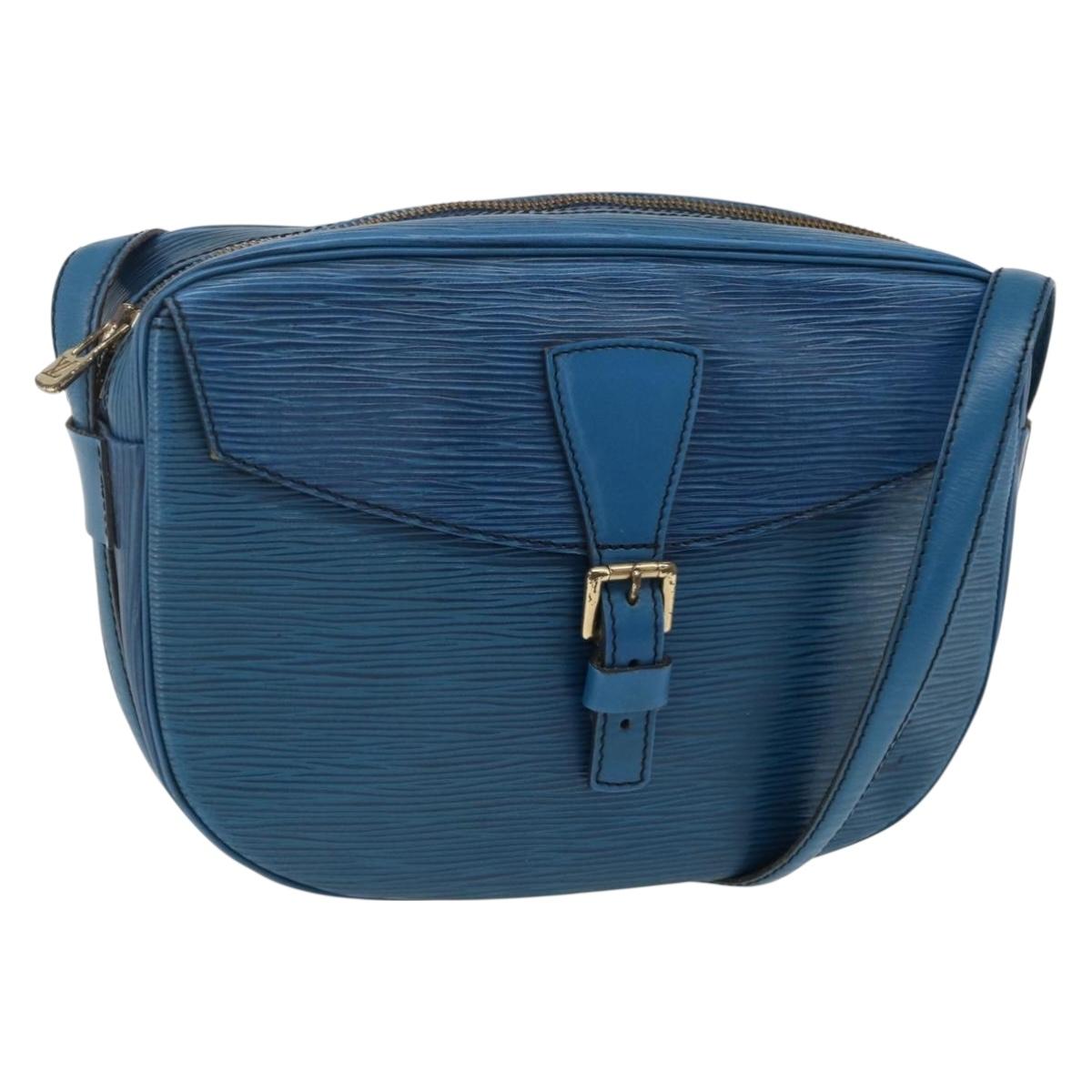 LOUIS VUITTON Epi Jeune Fille MM Shoulder Bag Toledo Blue M52155 LV Auth AMZ361