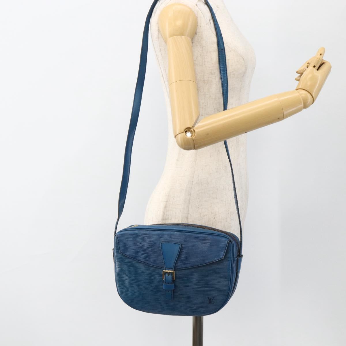 LOUIS VUITTON Epi Jeune Fille MM Shoulder Bag Toledo Blue M52155 LV Auth AMZ361
