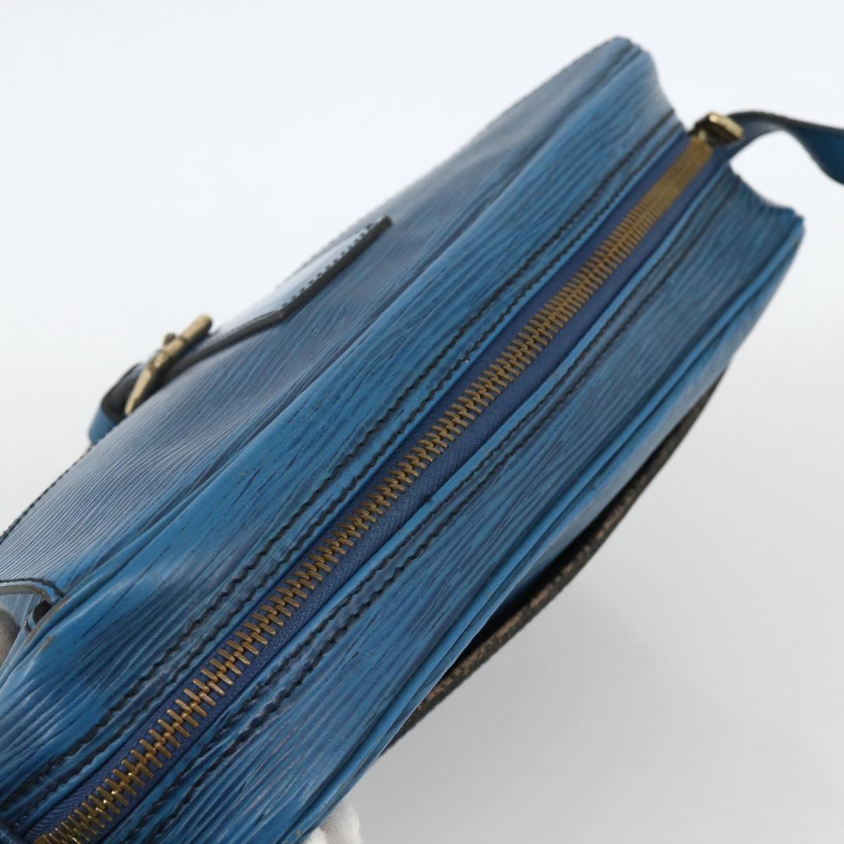 LOUIS VUITTON Epi Jeune Fille MM Shoulder Bag Toledo Blue M52155 LV Auth AMZ361