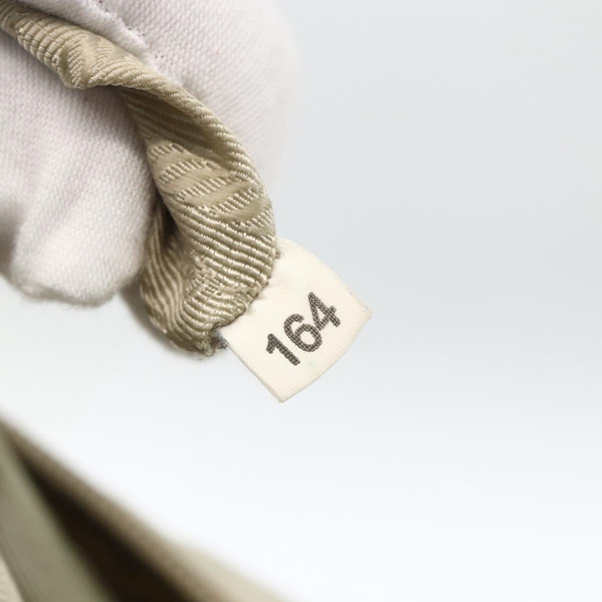 PRADA Shoulder Bag Nylon Beige Silver Auth AMZ363