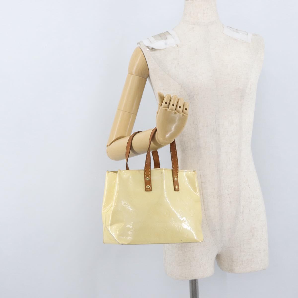 LOUIS VUITTON Monogram Vernis Reade PM Hand Bag Perle M91336 LV Auth AMZ367