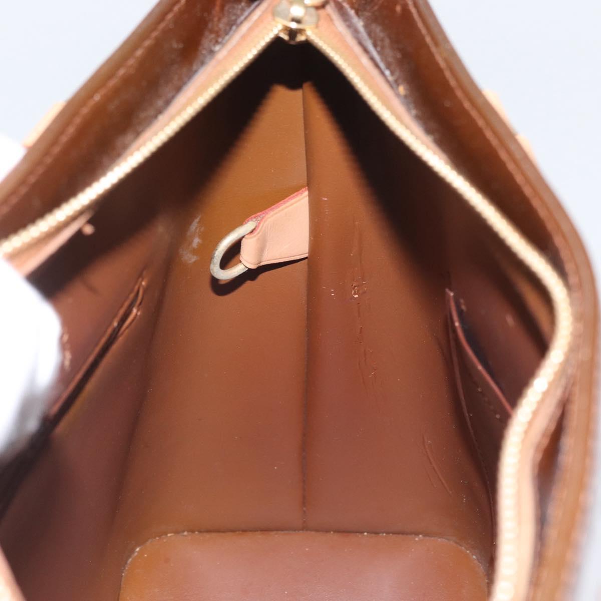LOUIS VUITTON Monogram Vernis Houston Hand Bag Bronze M91122 LV Auth AMZ368