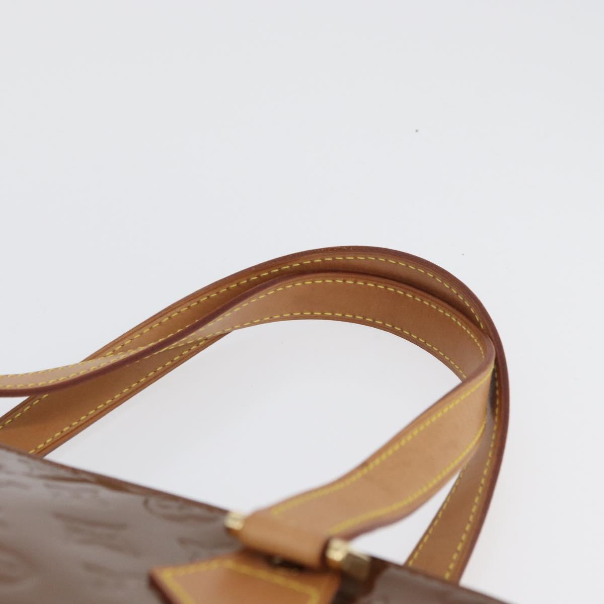 LOUIS VUITTON Monogram Vernis Houston Hand Bag Bronze M91122 LV Auth AMZ368