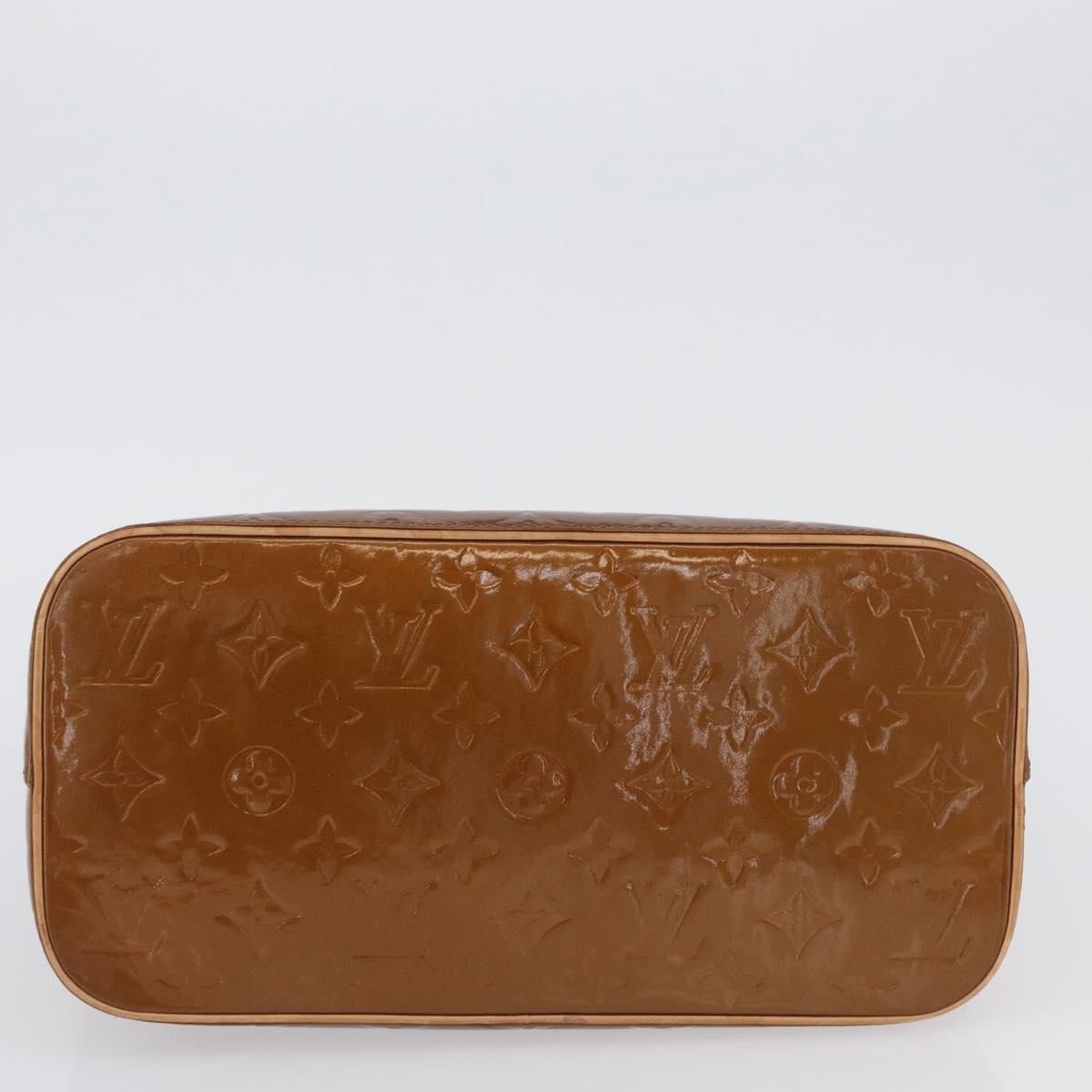 LOUIS VUITTON Monogram Vernis Houston Hand Bag Bronze M91122 LV Auth AMZ368